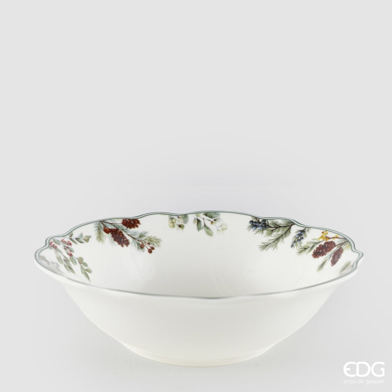 edg enzo de gasperi edg enzo de gasperi servizio piatti pino innevato di natale 24 pz ceramica verde mix piano fondo dessert e ciotole ean 8059824668097