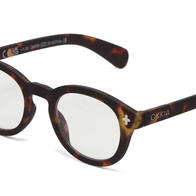 okkia okkia occhiale da lettura mod nashville premontato soft touch spring anti luce blu havana diottrie 1 00 ean 8056211374982