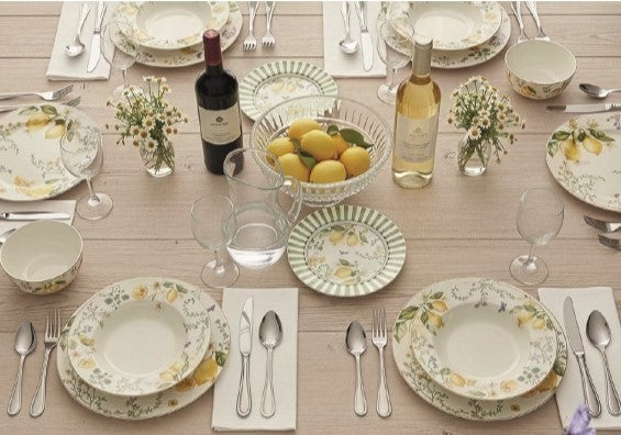 edg enzo de gasperi edg enzo de gasperi set piatti limoni fondi piatti frutta ciotoli 24 pz bianco giallo ean 8059824654625