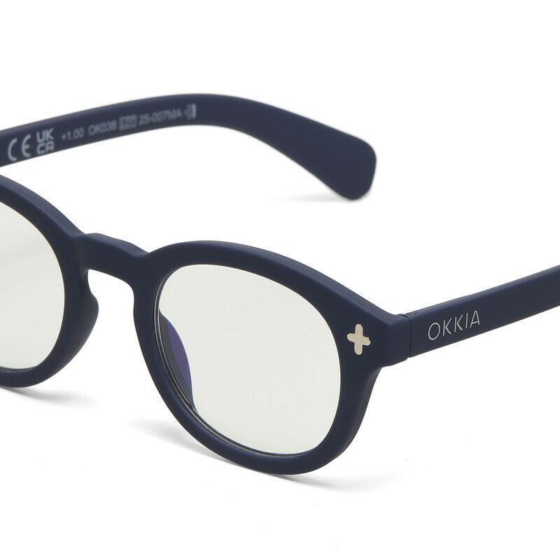 okkia okkia occhiale da lettura mod nashville premontato soft touch spring anti luce blu midnight diottrie 1 50 ean 8056211375095