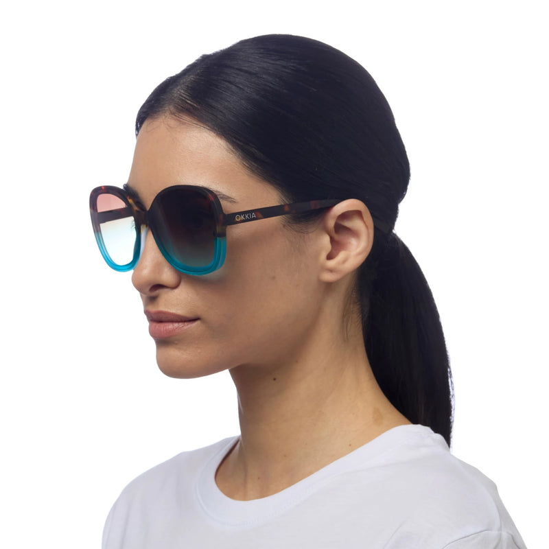 okkia okkia occhiale da sole premontato butterfly mod anna havana blue ean 8052862288913