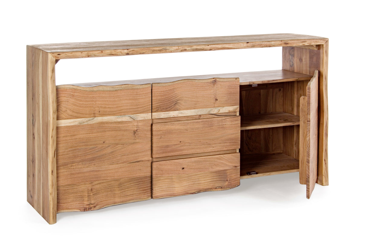 bizzotto bizzotto credenza 2 ante 3 cassetti eneas l 160 cm h 85 cm p 45 cm legno di acacia ean 8051836130524