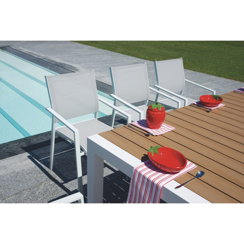 moia greenwood moia greenwood tavolo arenzano allungabile 211 276 x 100 cm in alluminio bianco con piano effetto legno design moderno ean 8013054838033