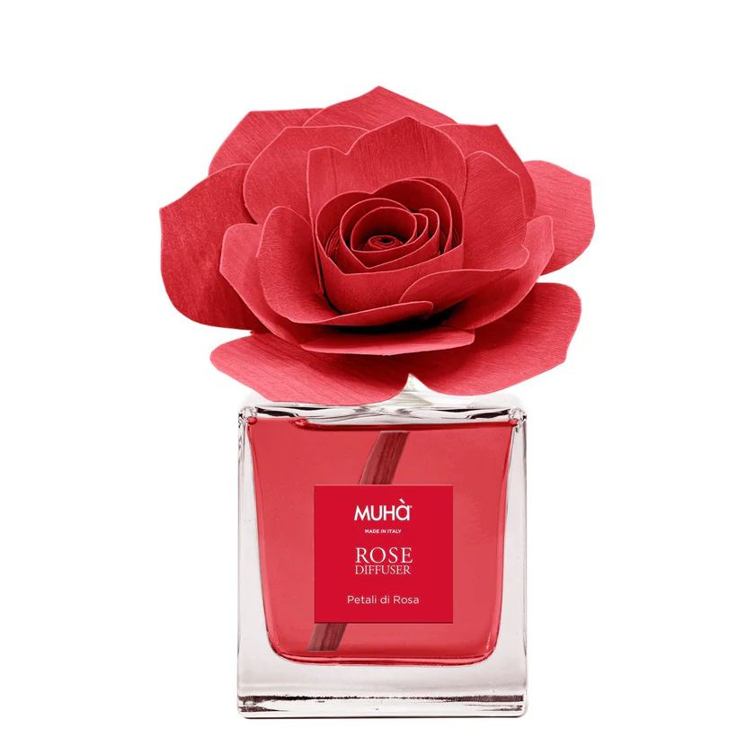 Muhà Difusor Perfumador Rosa Roja Pétalos de Rosa 100 ml