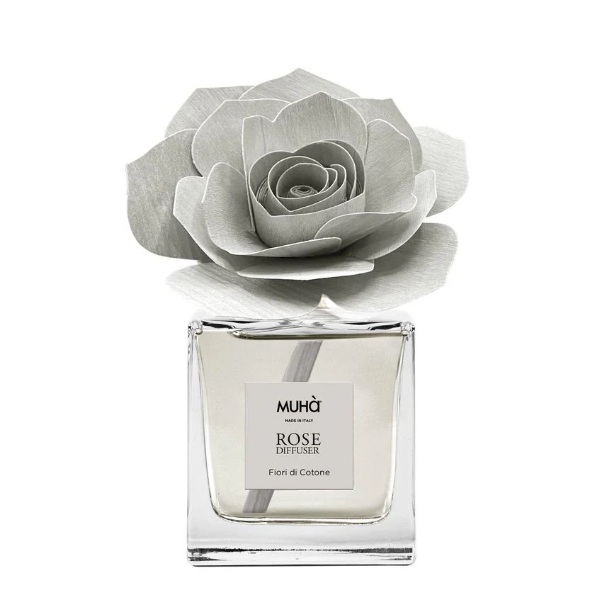 Muhà Difusor Perfumador Rosa Gris Flores de Algodón 100ml
