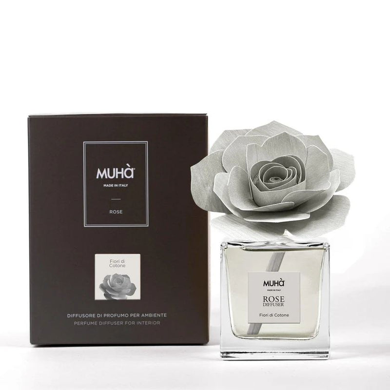 Muhà Difusor Perfumador Rosa Gris Flores de Algodón 100ml