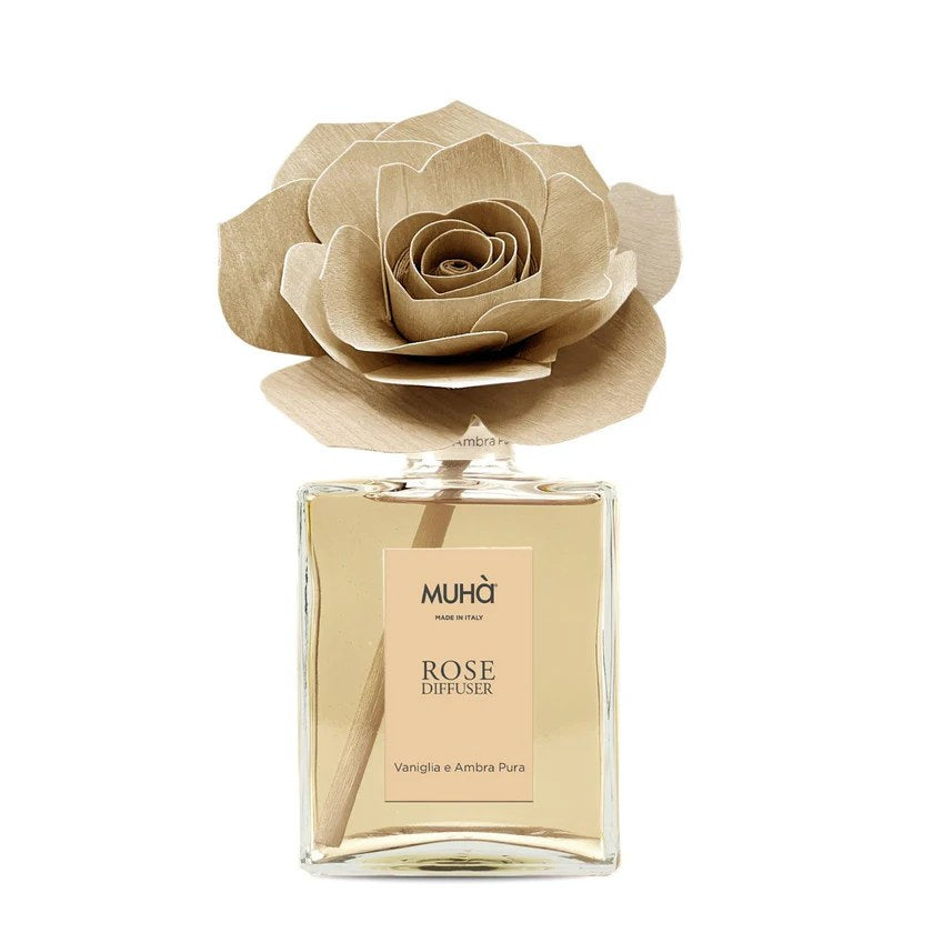 Muhà Difusor Ambientador Rosa Vainilla y Ámbar Puro 200 Ml