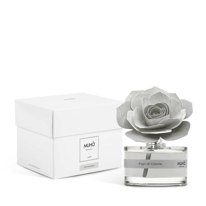 Muhà Difusor Perfumador Rosa Gris Bombonera Flores de Algodón 50 ml