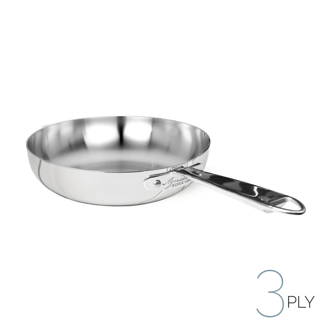 AGNELLI Sartén Volteada Alta Aluinox 3Ply con 1 Mango Inox 20x5,5 Cm