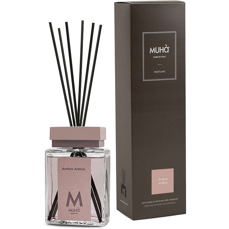 Muhà Luxe Perfume Difusor Ambiente con Varillas Ámbar Antiguo 200 Ml