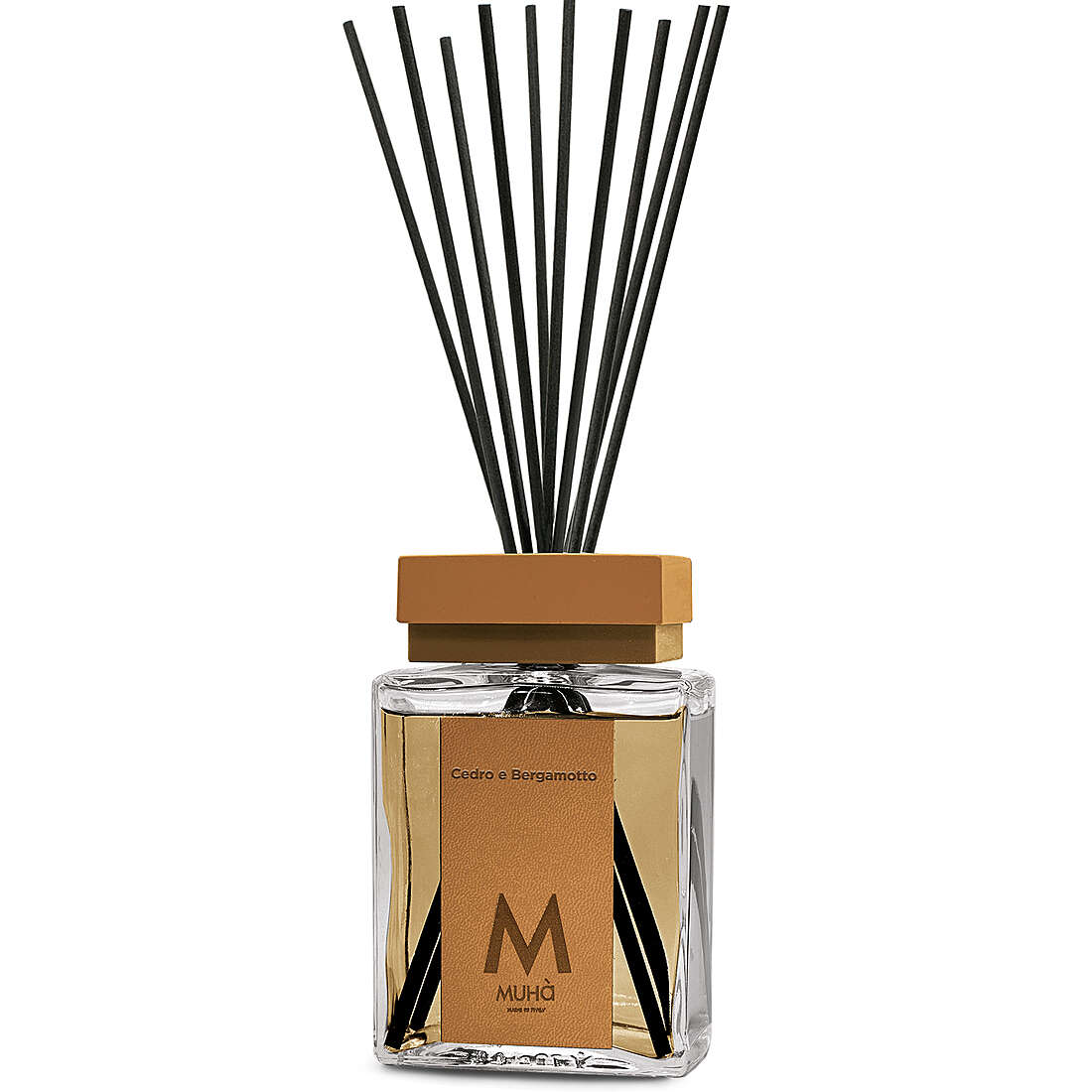 Muhà Luxe Perfume Difusor Ambiente con Varitas Cedro y Bergamota 500 Ml
