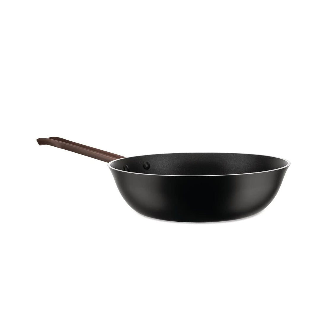 Sartén Alta Alessi Edo 28 cm Marrón con Mango Largo – Sartén en Acero Diseño Elegante