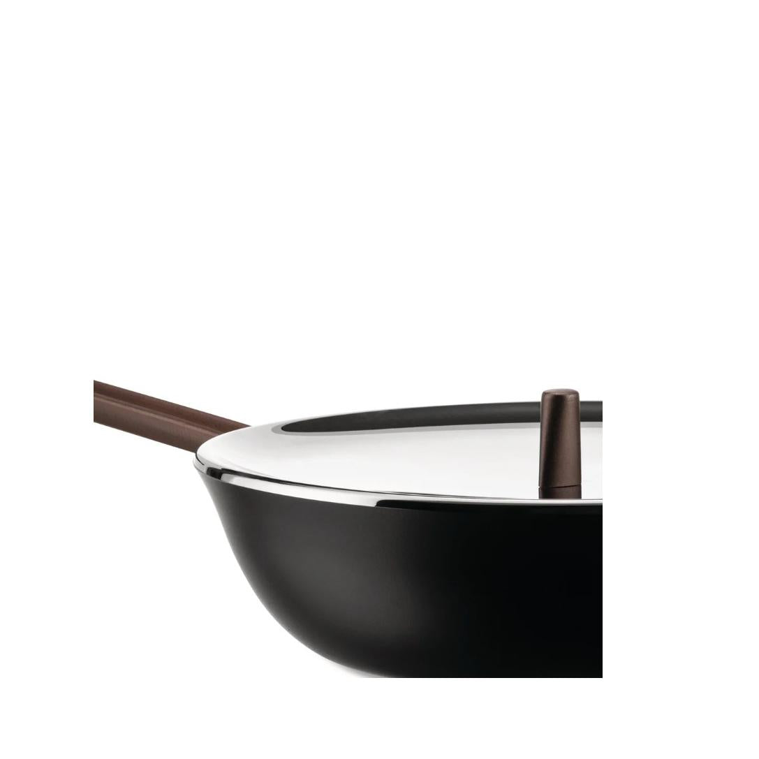 Sartén Alta Alessi Edo 28 cm Marrón con Mango Largo – Sartén en Acero Diseño Elegante