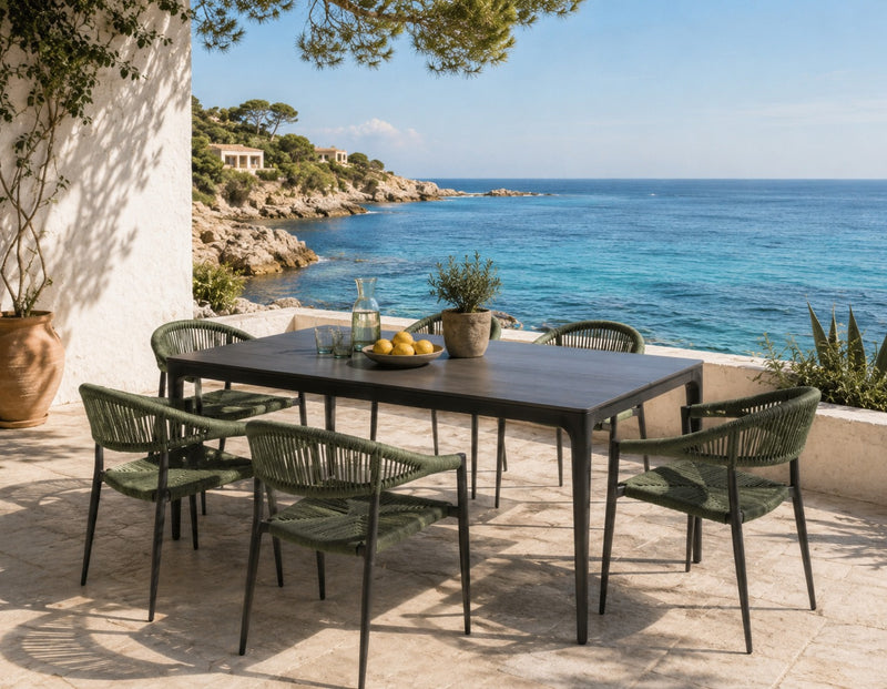 Mesa Exterior Moia Greenwood Alghero Antracita Gres Gris 180×90 cm