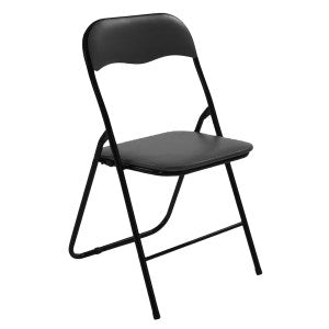 La Silla Plegable L'Arcolaio My Metálica Acolchada Negra