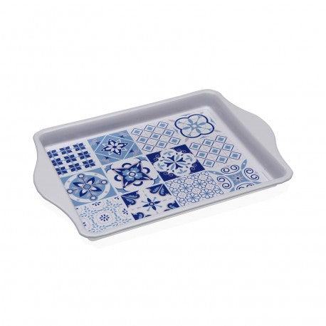 Bandeja Metálica Azzurrita Versa con Asas Azul, en Metal