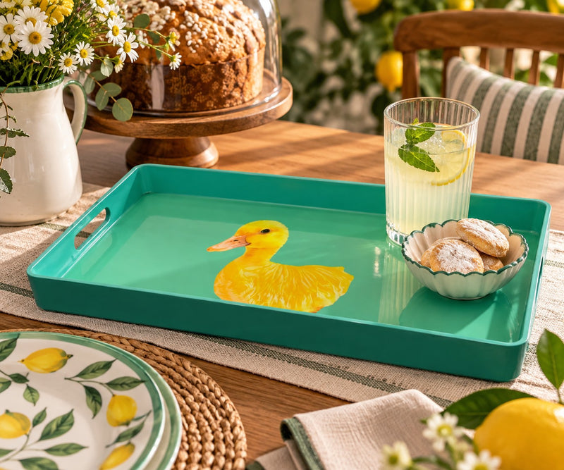 WD LifeStyle Bandeja Rectangular Decoración Patito 40x24 cm – Bandeja de Servir