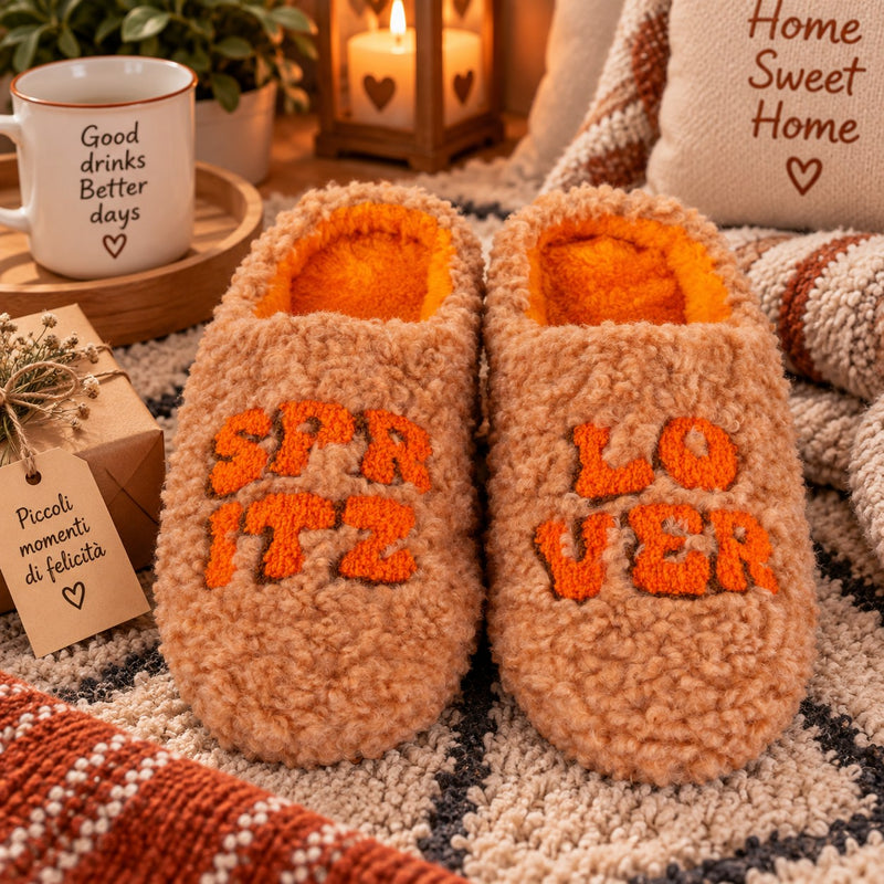 WD LifeStyle Pantofole di Natale Spritz Lover Taglia L/XL – Idea Regalo Natalizia