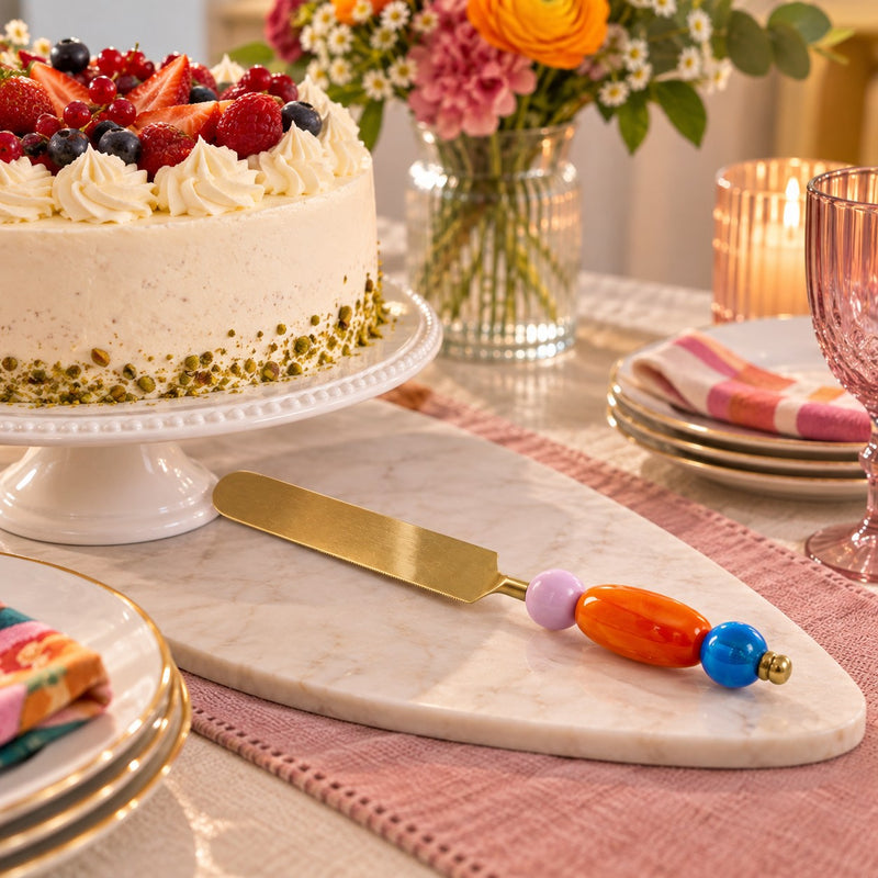 WD LifeStyle Coltello da Torta Arancione – Posata da Dessert per Dolci e Torte