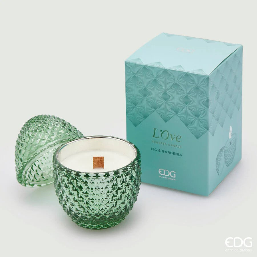EDG Enzo De Gasperi Vela Forma de Huevo con Fragancia H 12 Cm D 8 Cm Higo & Gardenia