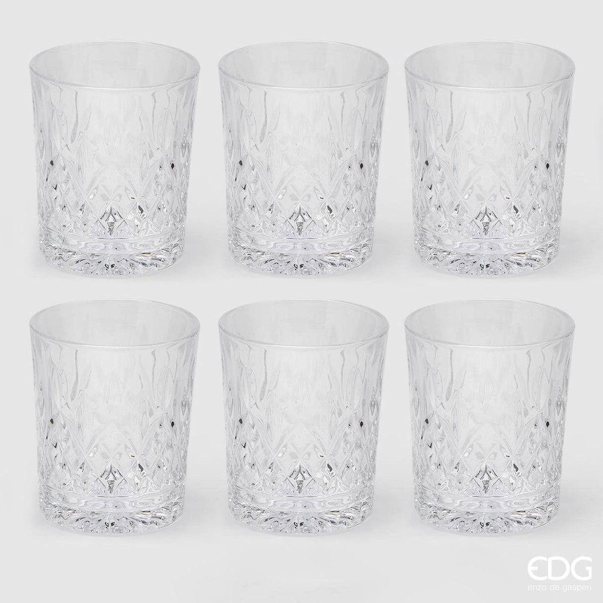 EDG Enzo De Gasperi Vaso Rombi H 10 Cm D 8 Cm 6 Pz