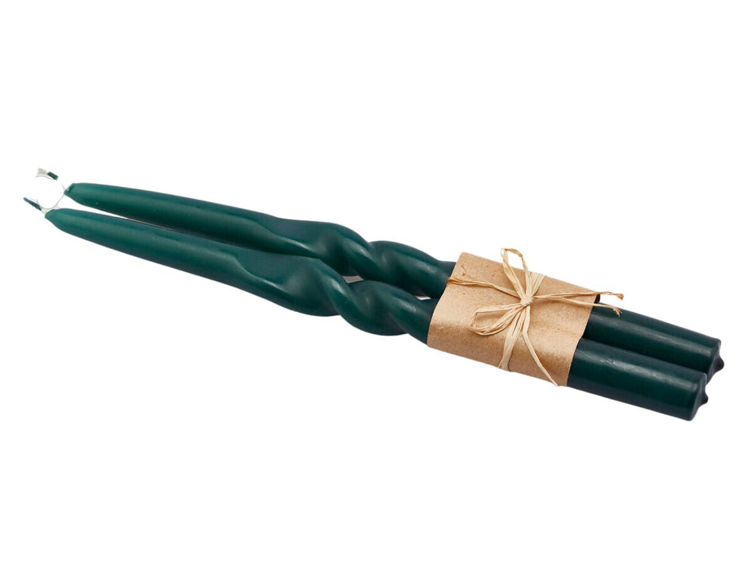 EDG Enzo De Gasperi Set 2 Velas Swirl H30 cm Verdes – Velas Decorativas