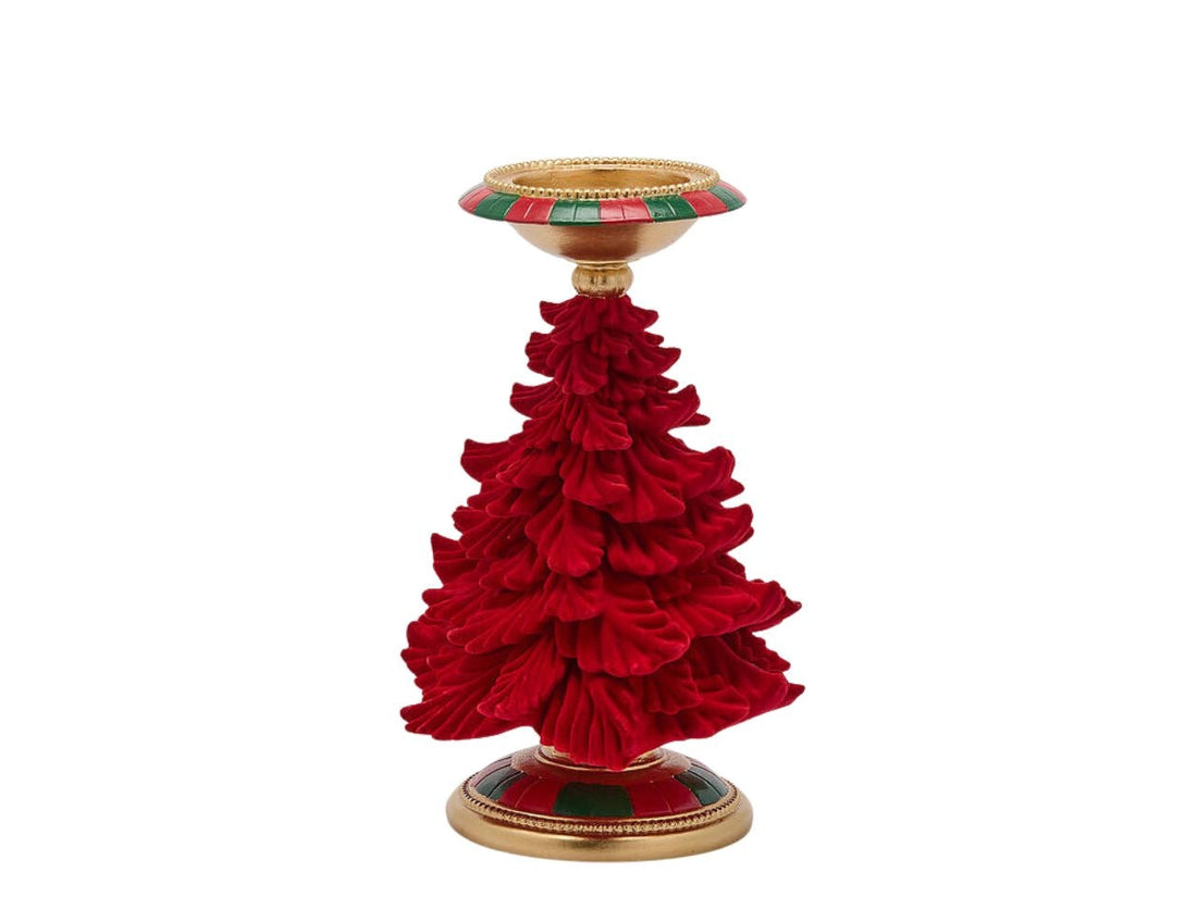 Portavela de Pino EDG Enzo De Gasperi Verde y Rojo H31 Ø19 cm – Decoración de Navidad