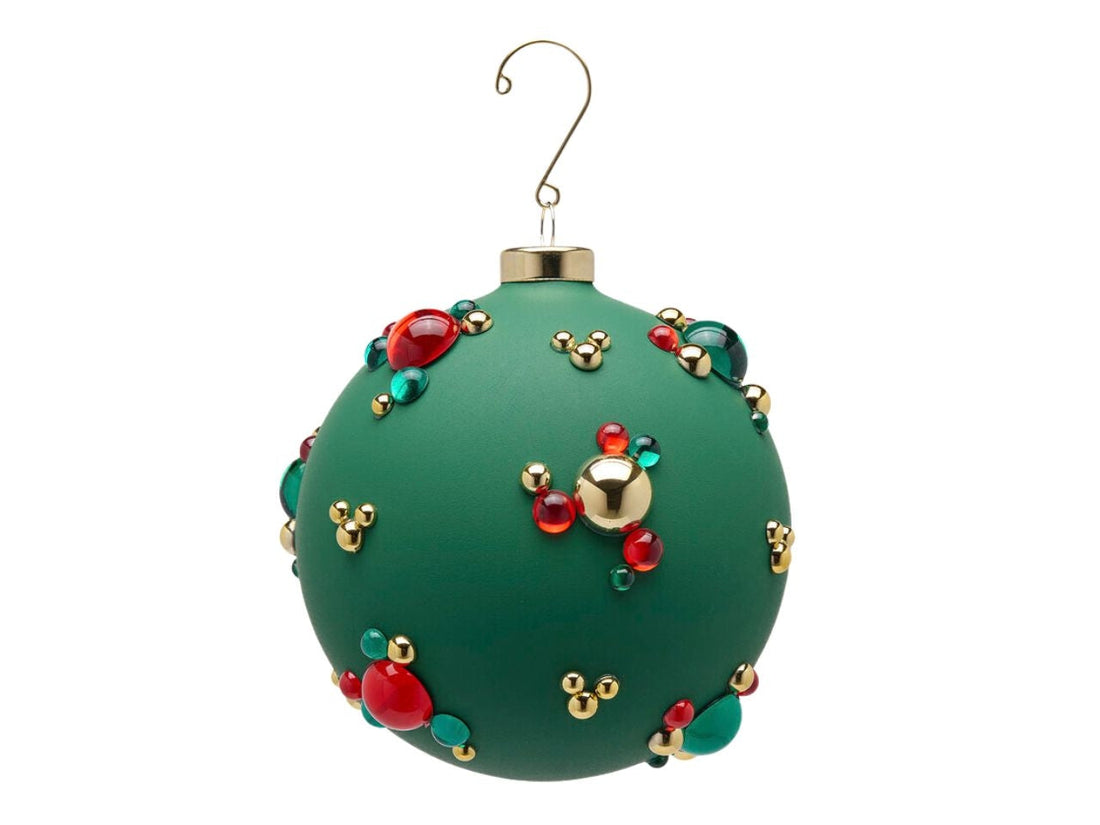 EDG Enzo De Gasperi Pallina di Natale con Bolle Ø12 cm Verde in Vetro – Addobbo per Albero