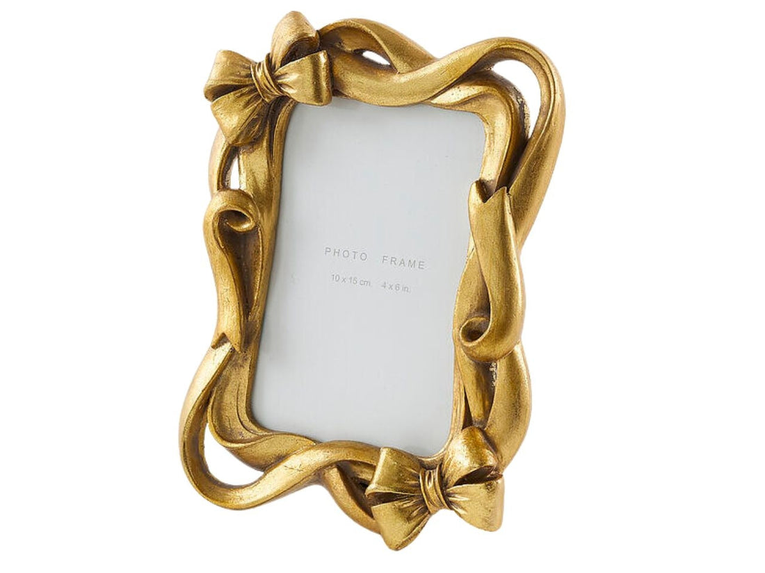 EDG Enzo De Gasperi Portarretratos Navideño con Lazo H20,5 cm Oro Oscuro – Decoración de Navidad