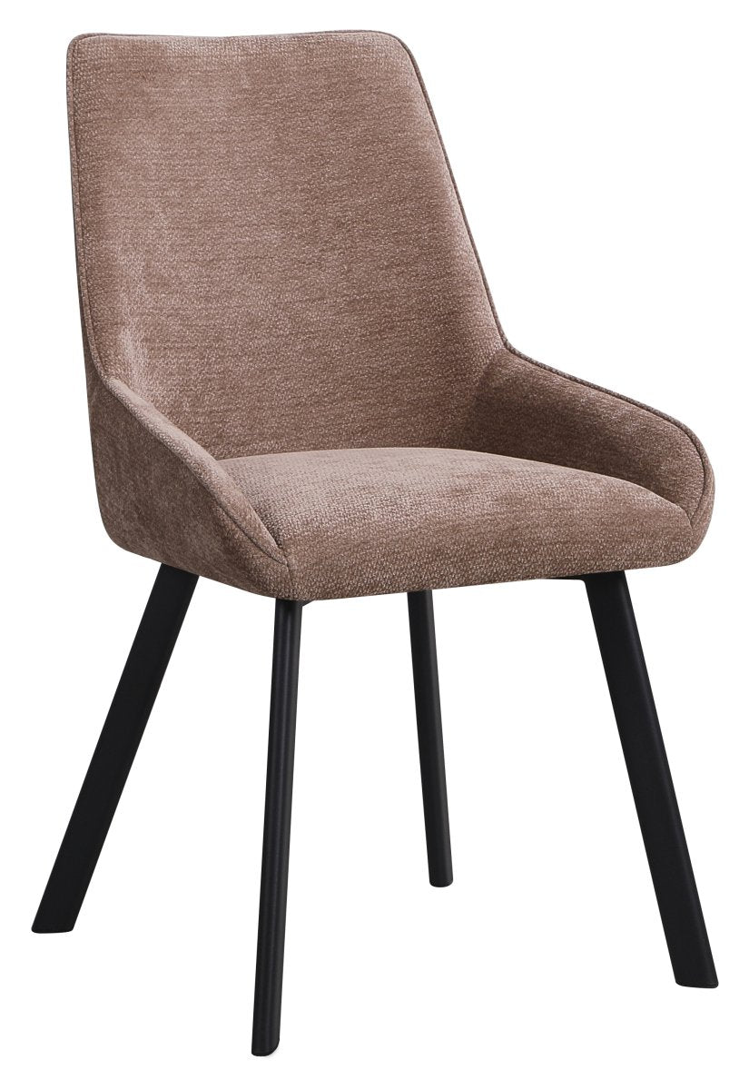 DI.MO Sedia Kim in Tessuto Tortora con Gambe in Metallo Nero 57 x 52 x 87 cm – Sedia Moderna da Pranzo e Soggiorno