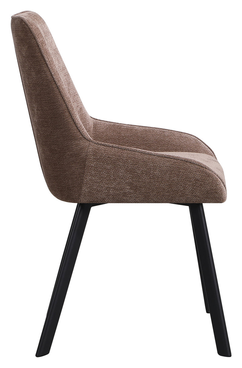 DI.MO Sedia Kim in Tessuto Tortora con Gambe in Metallo Nero 57 x 52 x 87 cm – Sedia Moderna da Pranzo e Soggiorno