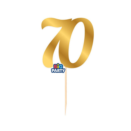 Big Party Mini Cake Topper Núm. 70 Oro Metal