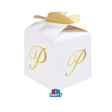 Big Party 10 Cajas Cubo Lazo Letra P Oro