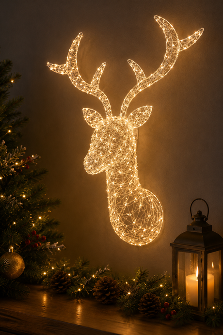 EDG Enzo De Gasperi Decoración Rena Pearls Navidad 300 MicroLed A 90 Cm L 90 Cm L 35 I44 Oro Claro