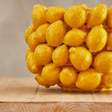 EDG Enzo De Gasperi Jarrón Chakra Limones A 24 Cm D 42 Cm Amarillo 81 Frutos