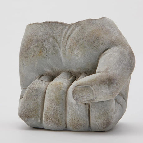 EDG Enzo De Gasperi Jarrón Cemento Puño H 13 Cm L 14 Cm L 14 Cm Grey Impermeable