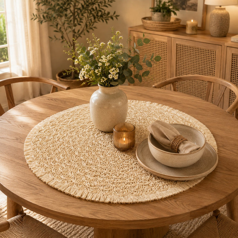 Bizzotto Tovaglietta Jareth Beige D 38 cm Tovaglietta Americana Natalizia per Tavola