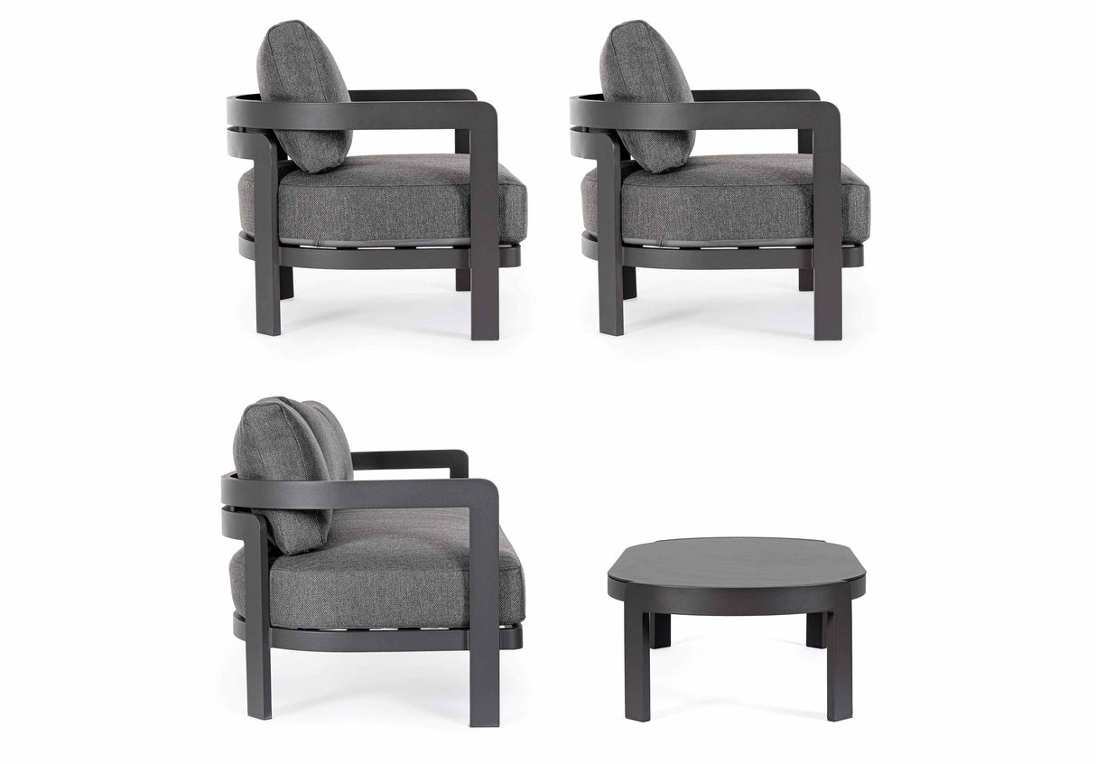 Bizzotto Set 4 Salotto Presley Antracite