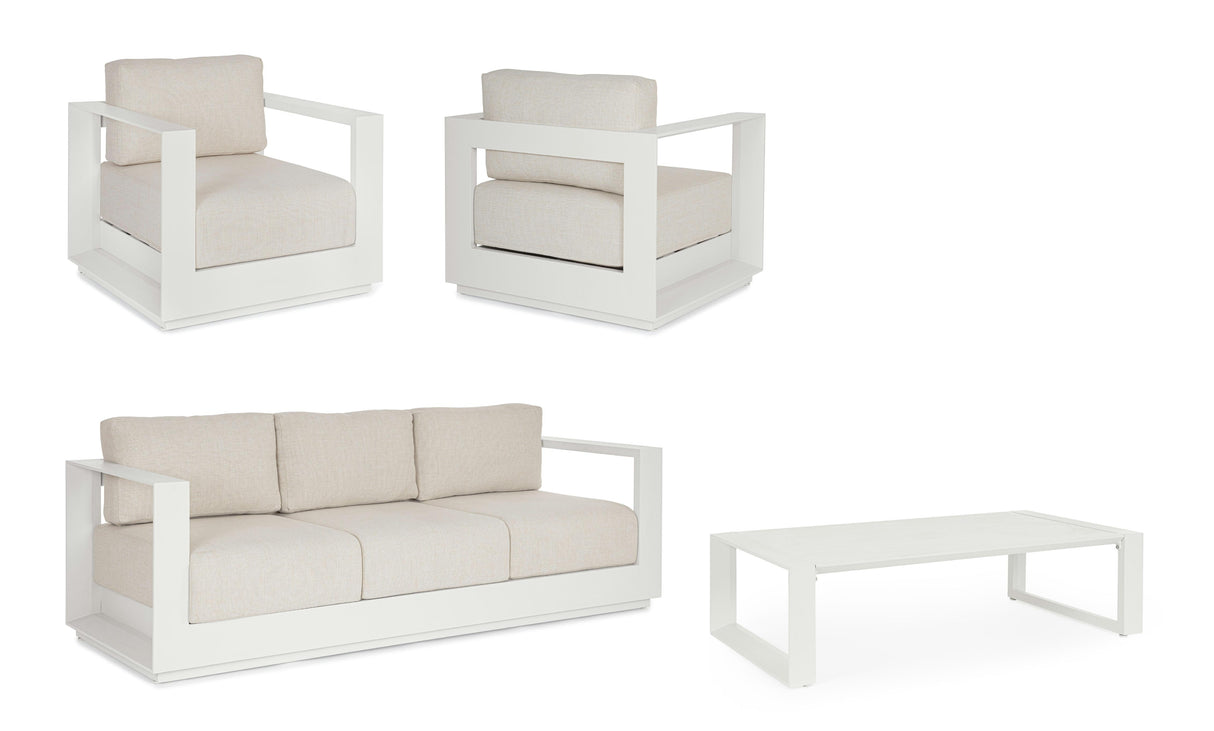 Bizzotto Set Salotto Moses 4 Elementi Vapor Bianco