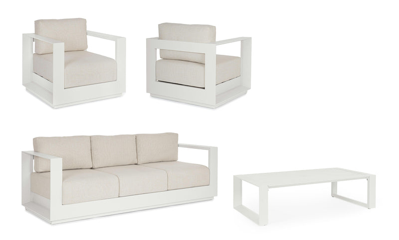 Bizzotto Set Salotto Moses 4 Elementi Vapor Bianco