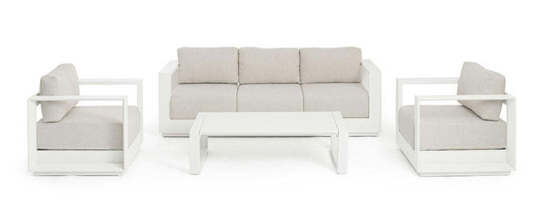Bizzotto Set Salotto Moses 4 Elementi Vapor Bianco