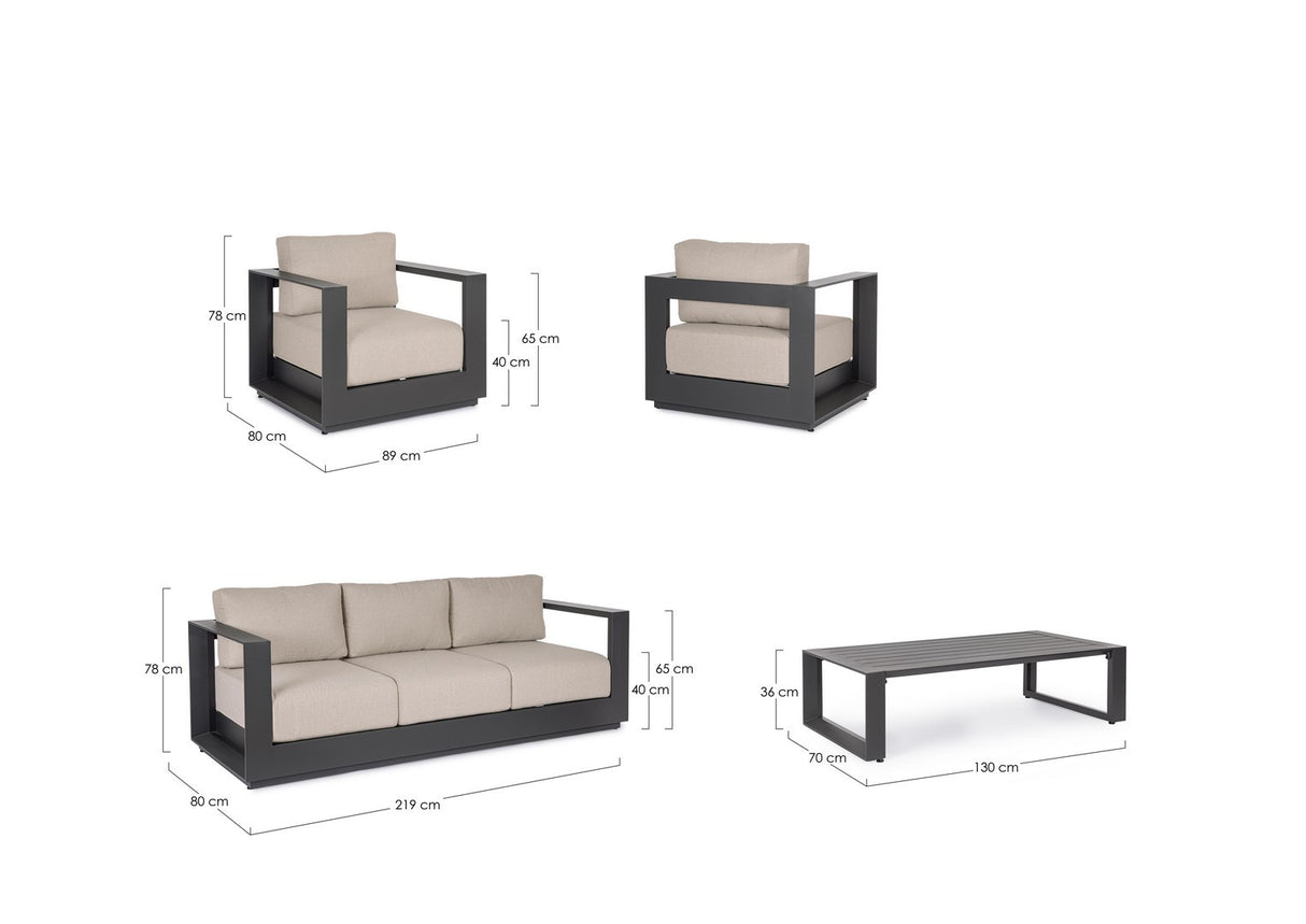 bizzotto bizzotto set salotto moses 4 elementi antracite ean 8051836671102