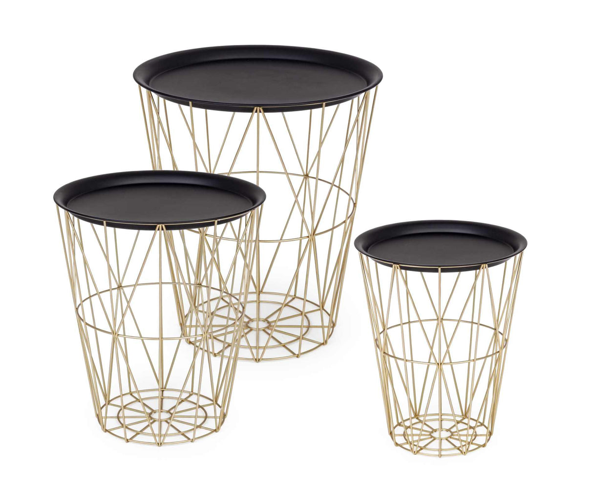 Bizzotto Set 3 Tavolini Cont. Atom Oro