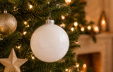 Bizzotto Sfera di Natale in Vetro Bianco Lucido D 10 cm