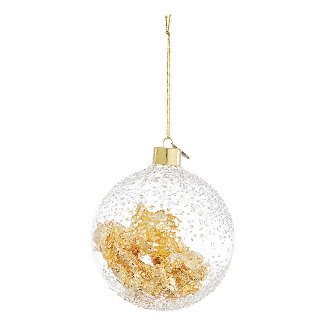 Bizzotto Sfera di Natale Yana Trasparente Oro D 10 cm – Decorazione per Albero