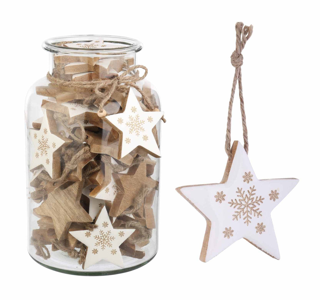 Bizzotto Colgante Navidad Clara Estrella D 8 Cm Blanco Oro