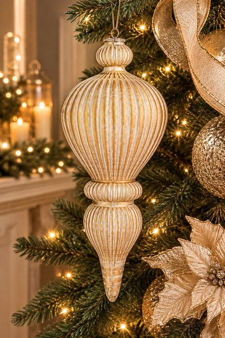 Bizzotto Pendaglio Emilian Goccia Oro in Vetro H51 cm – Decorazione Natalizia
