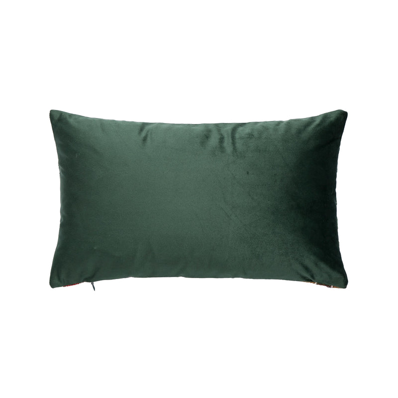 Bizzotto Cojín Navideño Snowlyn Paisaje Verde 30x50 cm – Cojín Decorativo de Navidad con Funda e Relleno en Poliéster