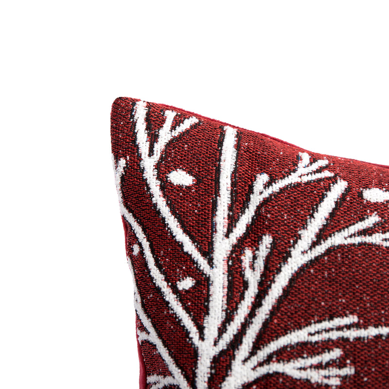 Bizzotto Cojín Navideño Snowlyn Paisaje Rojo 30x50 cm – Cojín Decorativo de Navidad con Funda e Relleno en Poliéster