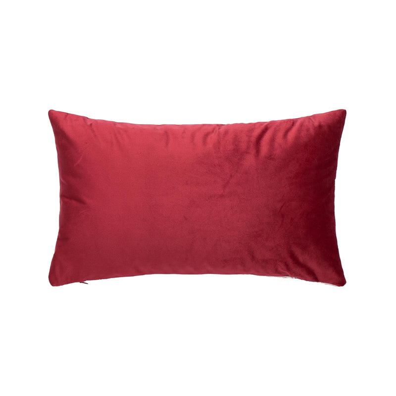 Bizzotto Cojín Navideño Snowlyn Paisaje Rojo 30x50 cm – Cojín Decorativo de Navidad con Funda e Relleno en Poliéster